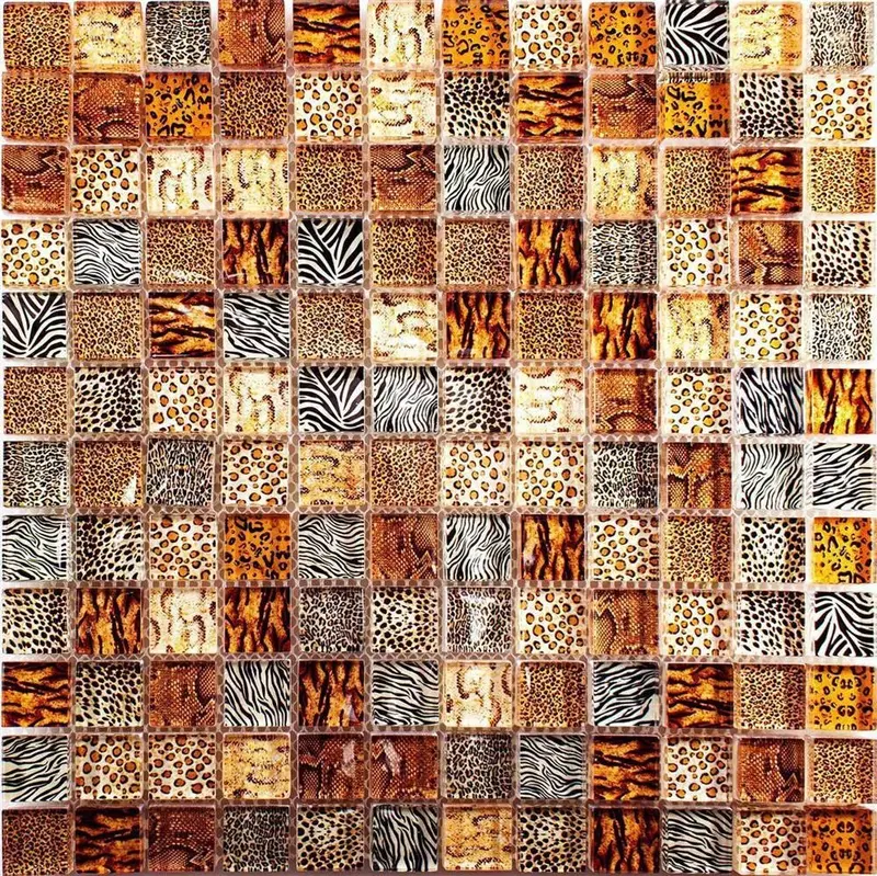 Safari Beige and Brown Natural Stone Mosaic Tile