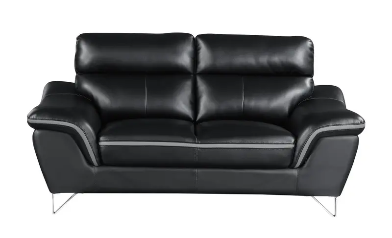 Seraphina Top-Grain Leather Two-Person Sofa