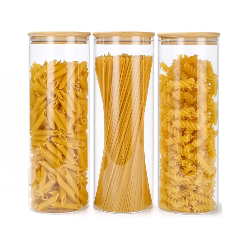 Set of 3 Clear Cylindrical 2200ml Canister Jars – Neo