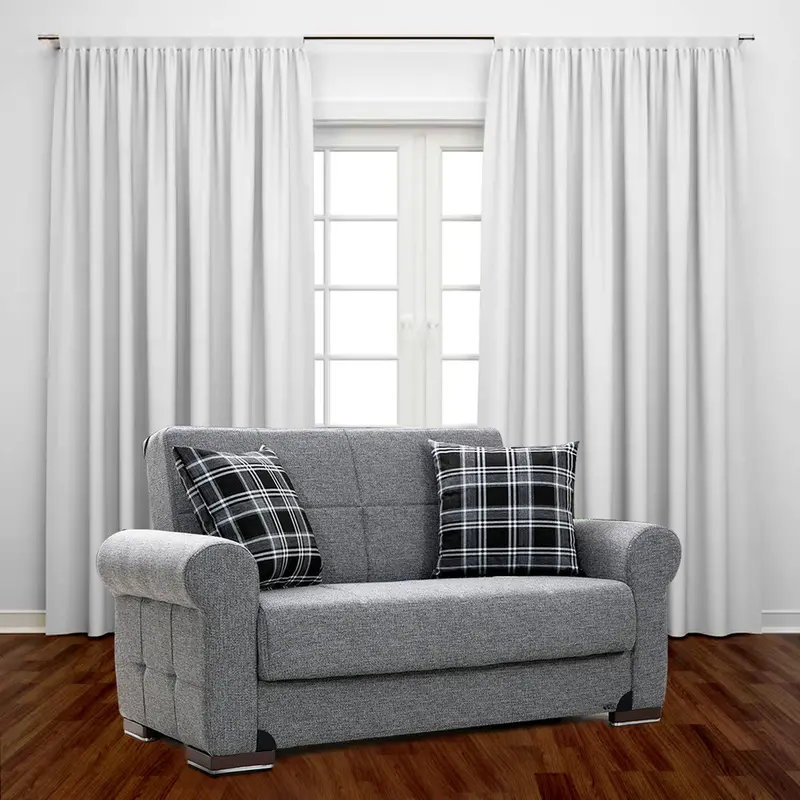 Silva Modern Gray Fabric Loveseat
