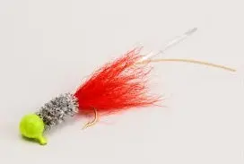 Slater Original Jig – 1/32 oz, Chartreuse/Silver/Orange, #6 Hook, 2-Pack