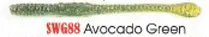 Slider 4-Inch Soft Plastic Worm – Avocado Color, 10-Pack
