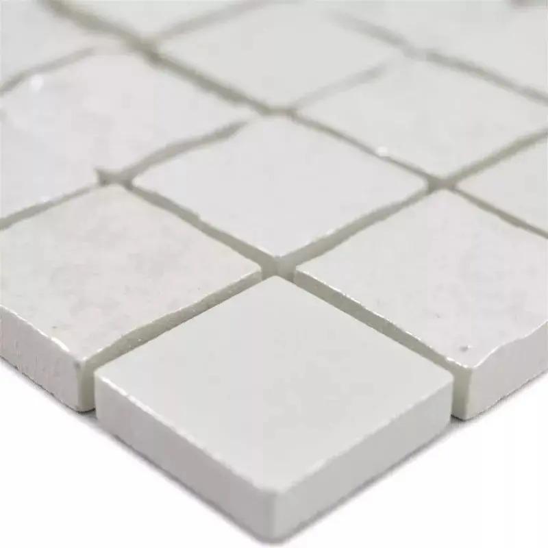 Snow Stone 3D Wall Mosaic – Textured Matte Ceramic Tile