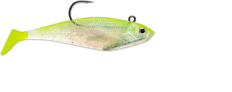 Storm WildEye Swim Shad Hard Bait – 2-Inch Shiner Chartreuse/Silver, 3-Pack
