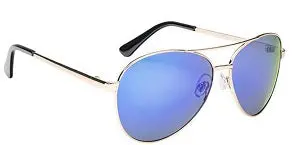 Strike King SK Plus Flyer Polarized Sunglasses – Gold Frame with Blue Mirror Lens