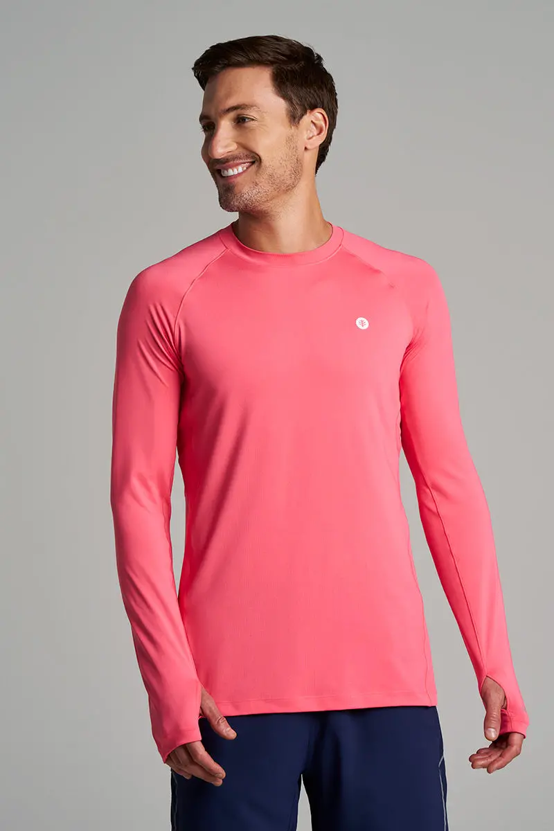 Sunkist Coral Men’s Agility Long-Sleeve Performance Tee