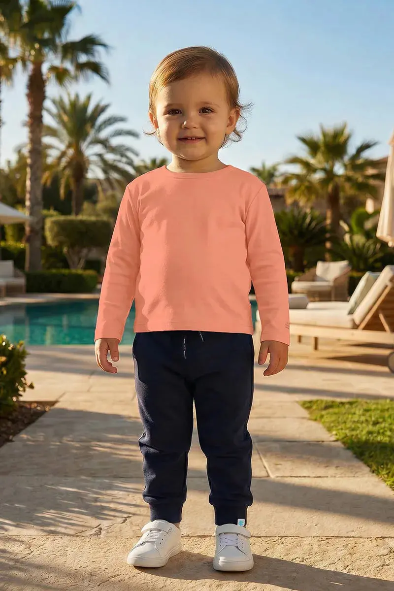 Toddler Coco Plum Soft Long Sleeve Everyday Tee – Blush Pink