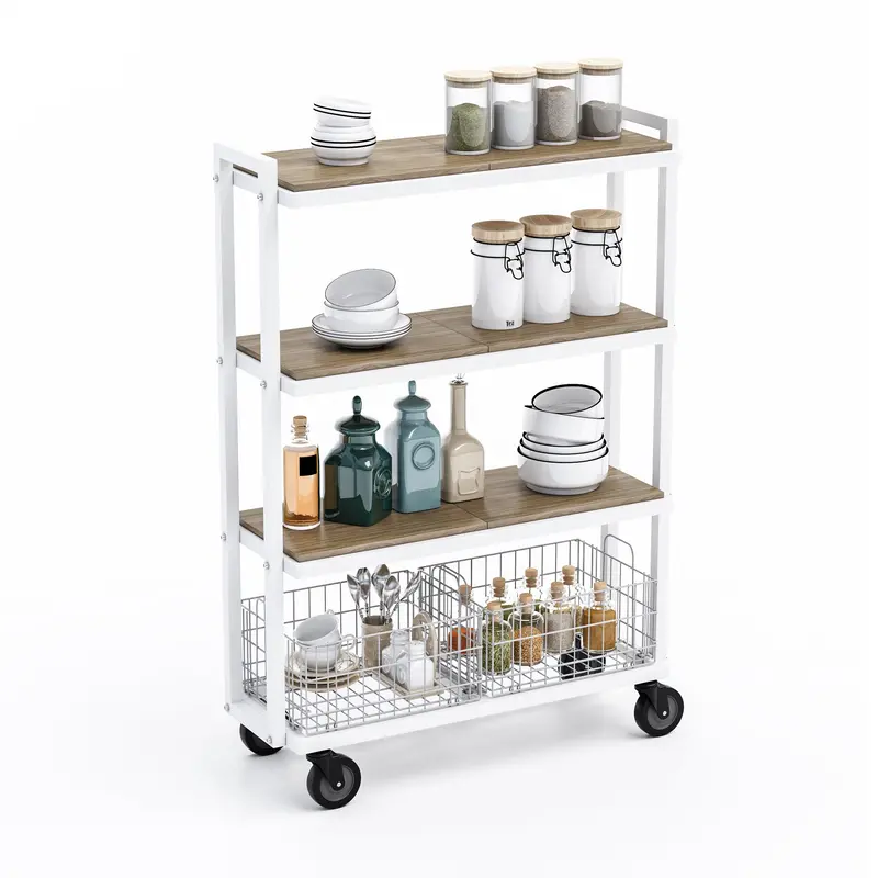 Urban Four-Tier Rolling Kitchen Storage Cart