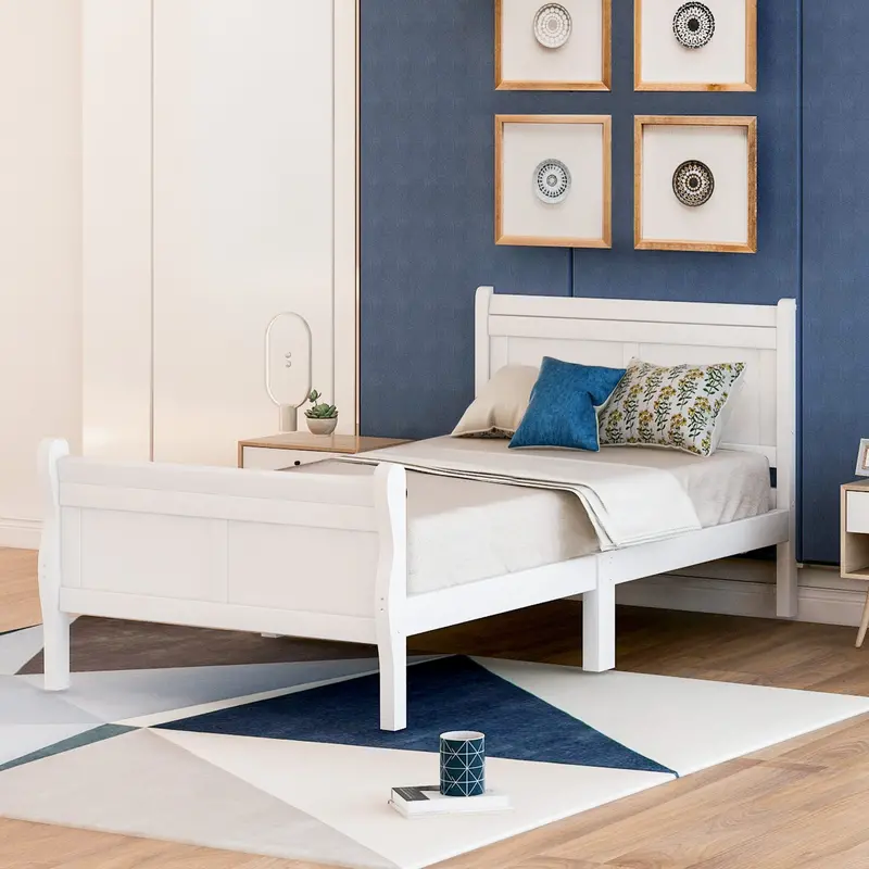 Urban Fusion White Twin Wood Platform Bed