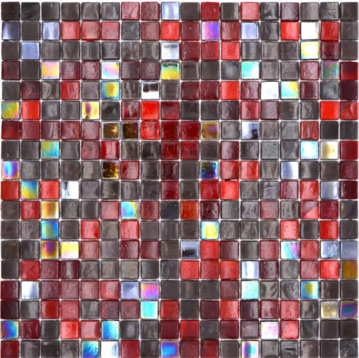Violin Red Reflective Glass Mosaic Tile