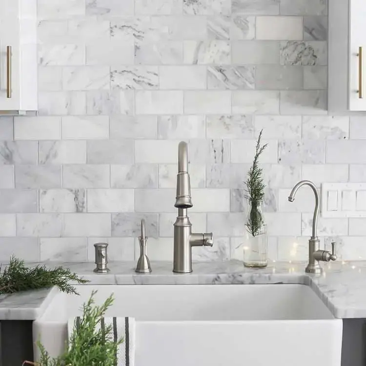 White Marble Metro Brick Mosaic Tile – Glossy Wall & Floor Ceramic Tile Collection