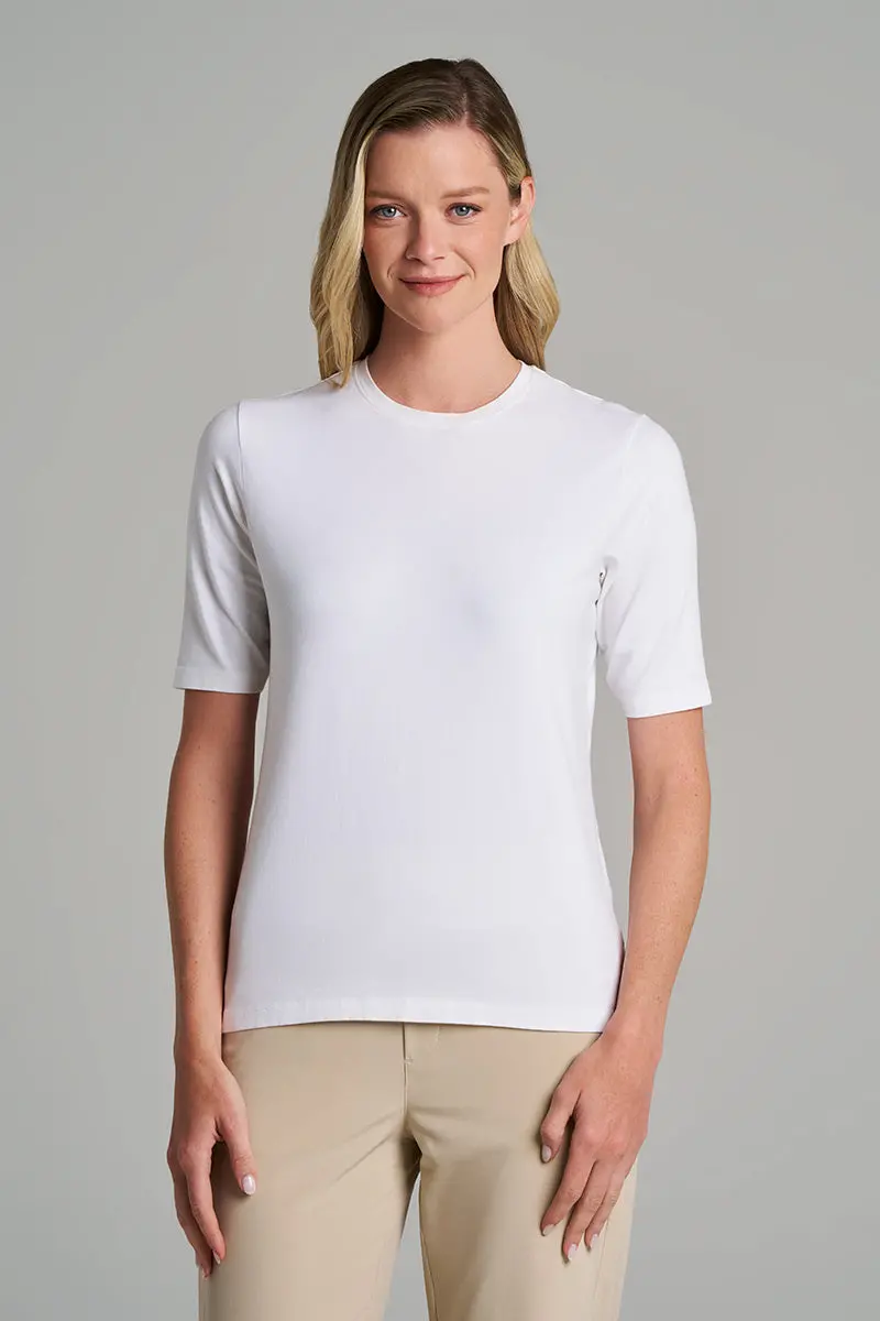 White Morada Everyday Short-Sleeve Crewneck Tee