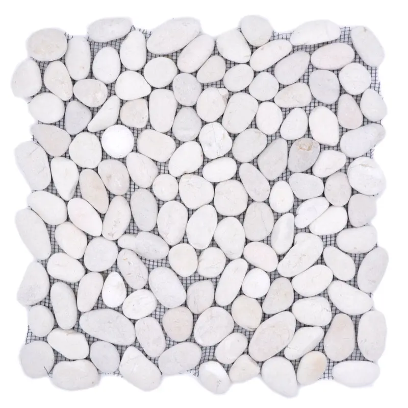 White Pebble-Effect Nova Mosaic Tile – 30×30 cm