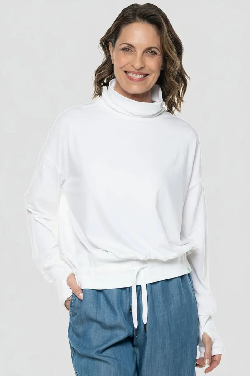 White Tie-Waist Women’s Everyday Tee – Bay Harbor Design