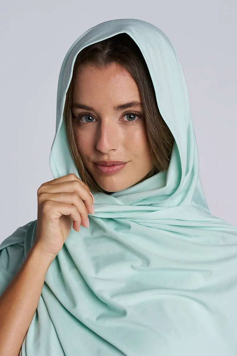 Women’s Bhakti Shawl in Misty Aqua – Flowy, Draping Sun Cover-Up