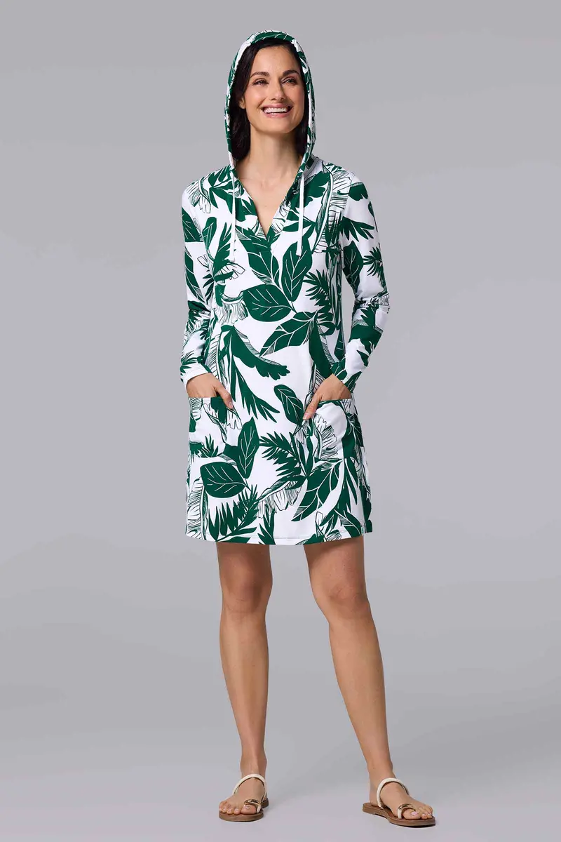 Women’s Catalina Pocketed Cover-Up Dress – Eden Green Palm Paradise