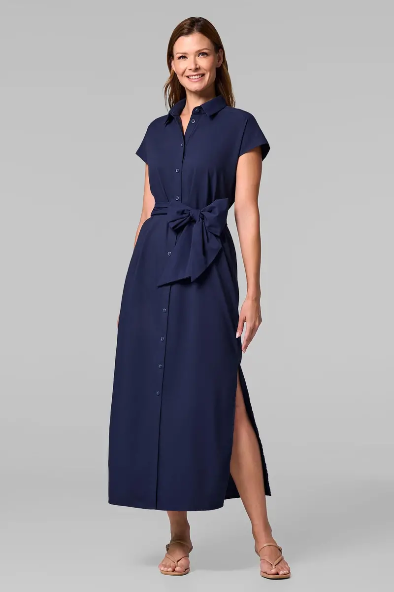 Women’s Navy Espanola Way Midi Dress – Effortless Summer Silhouette