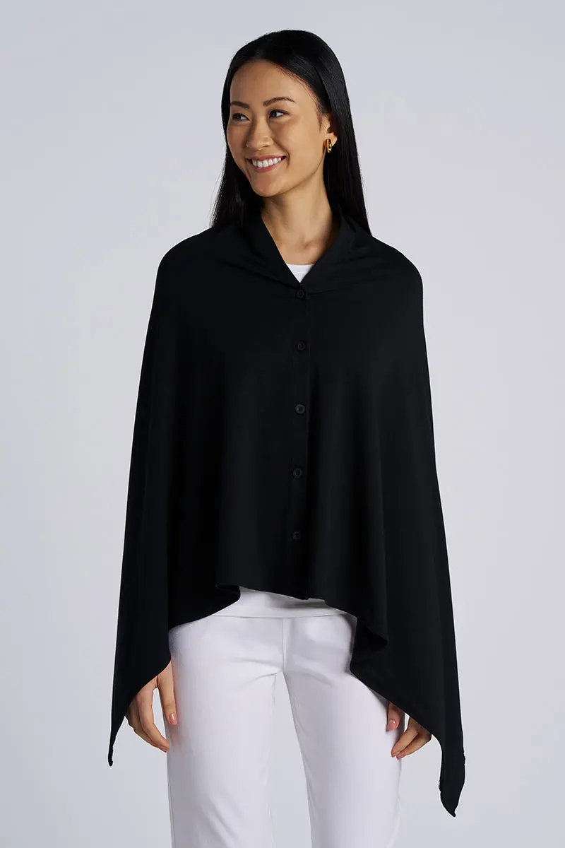 Women’s Revilla Button-Front Wrap Top – Black