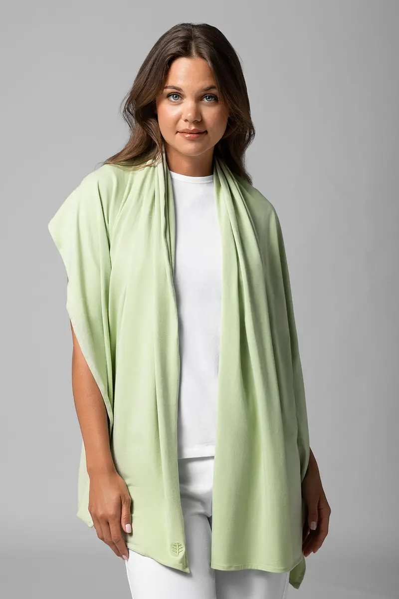 Women’s Sanibel Beach Shawl in Seedling – Breathable Summer Wrap