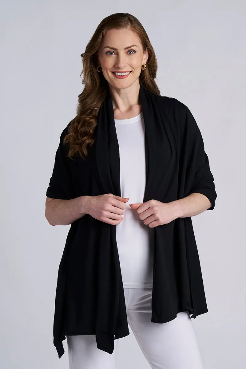 Women’s Sanibel Lightweight Beach Shawl – Black
