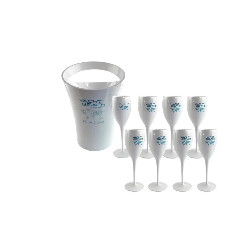 Yachtbeach Pool Party Combo – Set of 8 Insulated Cups + 1 Heavy-Duty Bucket