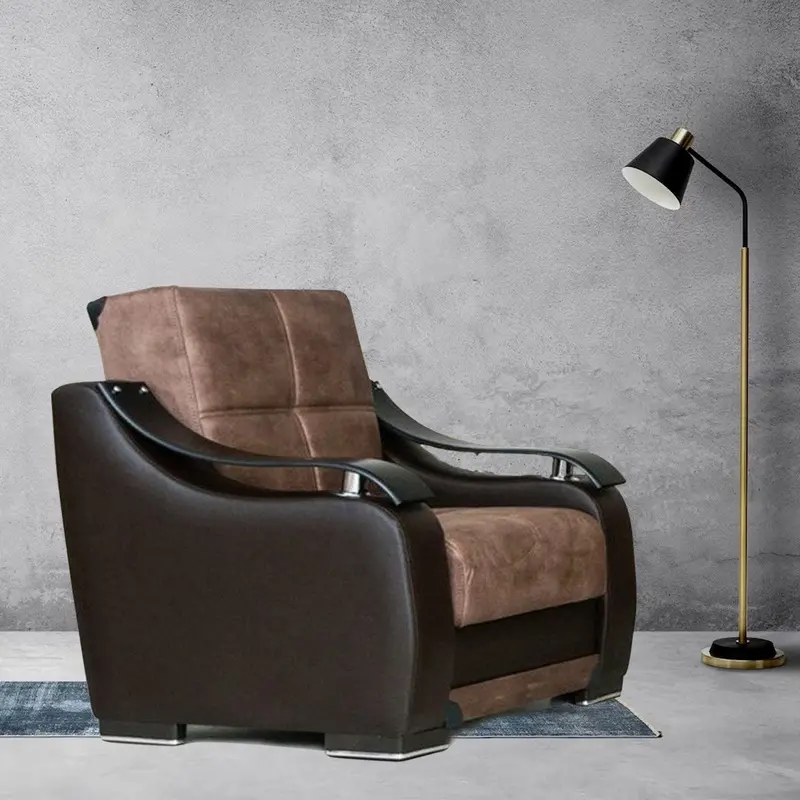 Zambak Brown Storage Armchair